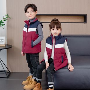 Children's Vest Down Cotton Vest New Kindergarten Garden Clothes Autumn and Winter Primary School Students Coat Class Clothes Vest