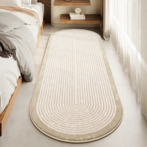 Wabi-sabi style bedside cashmere-like carpet for home living room anti-slip easy to clean carpet bedroom warm and cool insulation carpet