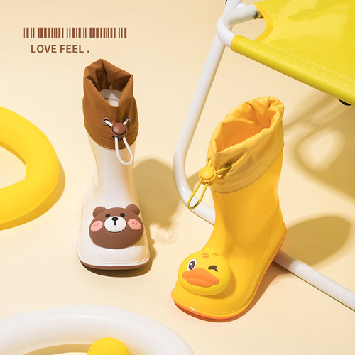 Children's rain boots, girls' baby rain boots, children's cartoon toddlers' saliva shoes, waterproof children's rubber shoes, wholesale rain gear