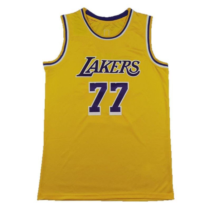 Жилет баскетбольной формы Lakers с вышивкой для внешней торговли оптом 77# 77# Лука Дончич