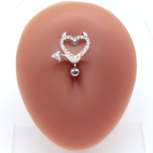 Gaibei European and American cross-border devil navel ring navel nail heart-shaped navel ring navel ornament body piercing jewelry
