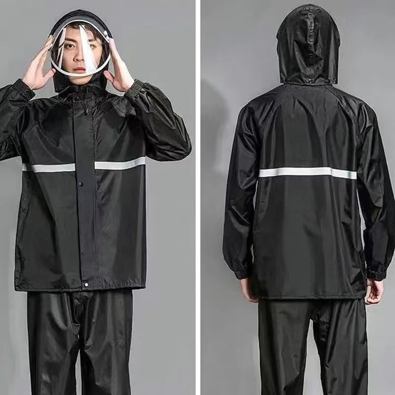 Oxford chaqueta de lluvia conjunto de pantalones de lluvia tormentas de todo el cuerpo tipo de moda para adultos al aire libre ropa de lluvia de trabajo