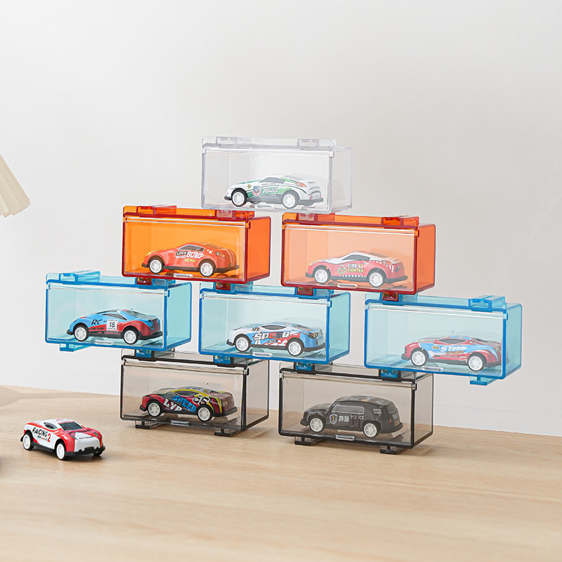 Domika 1: 64 caja de almacenamiento modelo de automóvil de aleación de juguetes de carro de almacenamiento marco de carro de modelo de carro de exhibición caja de almacenamiento