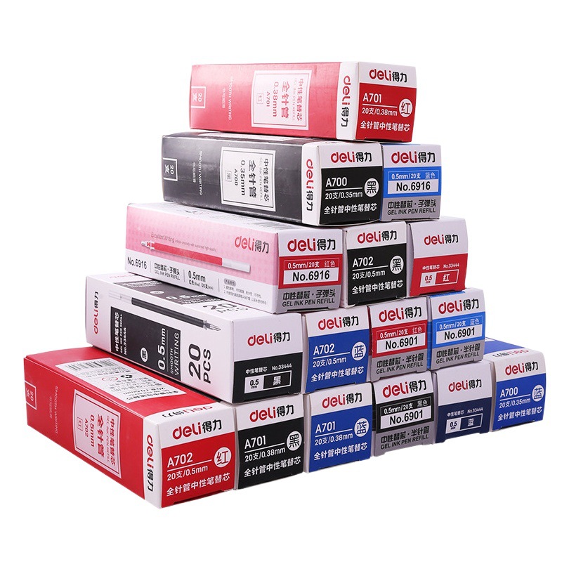 Deli 0.5 student signature pen core bullet neutral pen 1.0 office 0.7 spring pen core wholesale