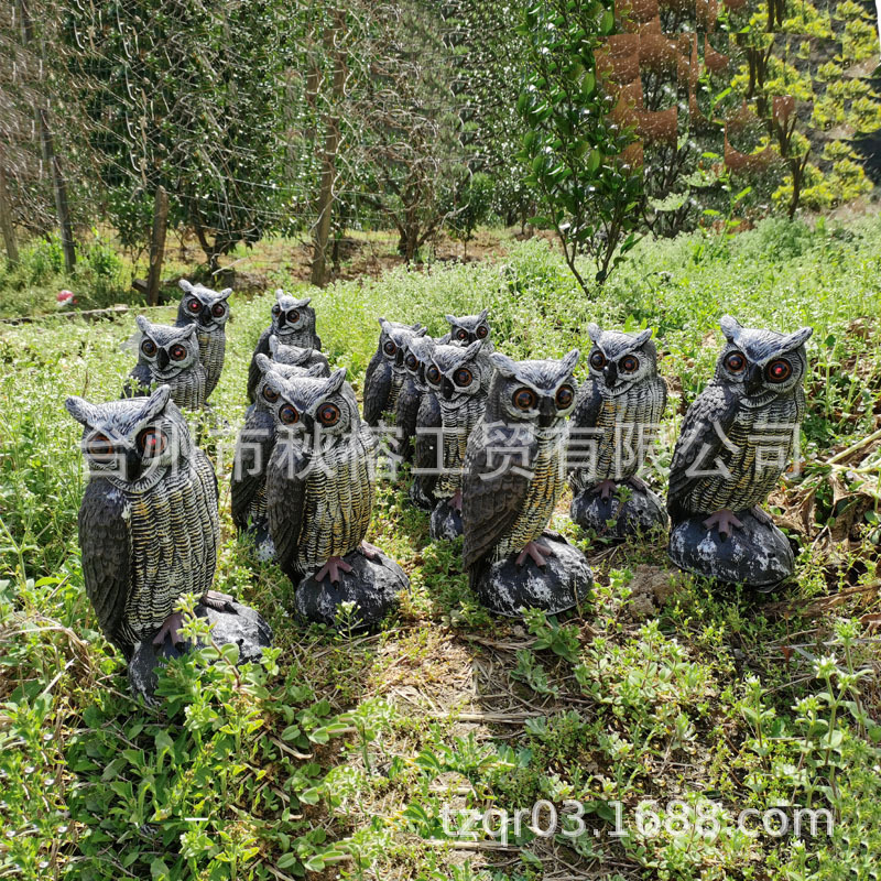 Solar espantapájaros búho cebo repelente de aves jardín protector natural enemigo parásito espantapájaros
