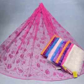 现货洒金花型款GT006 金光片婚纱礼服面料 网纱 喷金花型面料