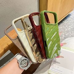 ins纯色立体褶皱适用iPhone16promax苹果17手机壳14/13软壳高级感