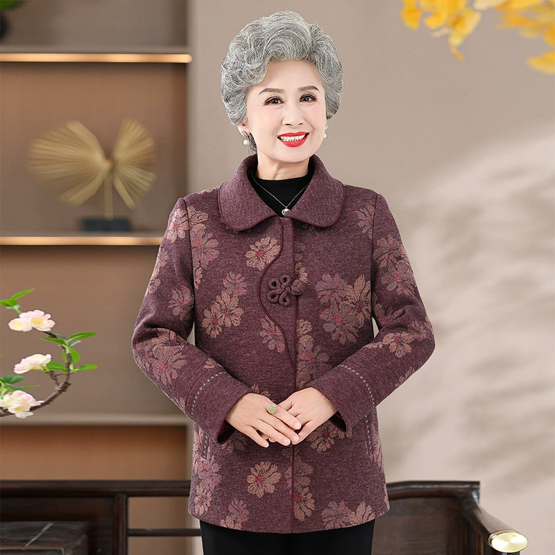 Бабушка весенне-осеннее пальто новое старое осеннее платье женщина 60 мама плюс размер топ 70 лет миссис 80 пожилая одежда