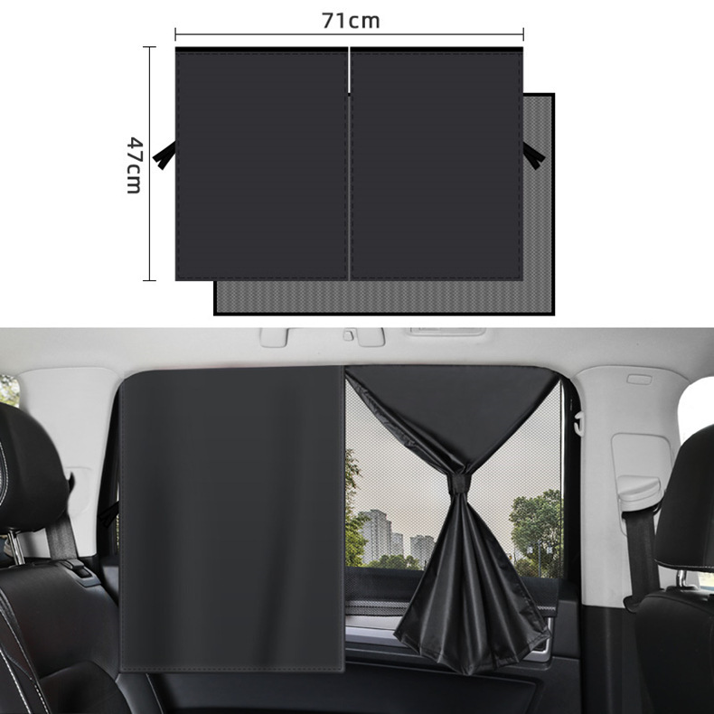 Magnetic Mesh Double-Layer Car Sunshade Curtain with Magnetic Attachment for Car Windows, Summer Car Window Curtain