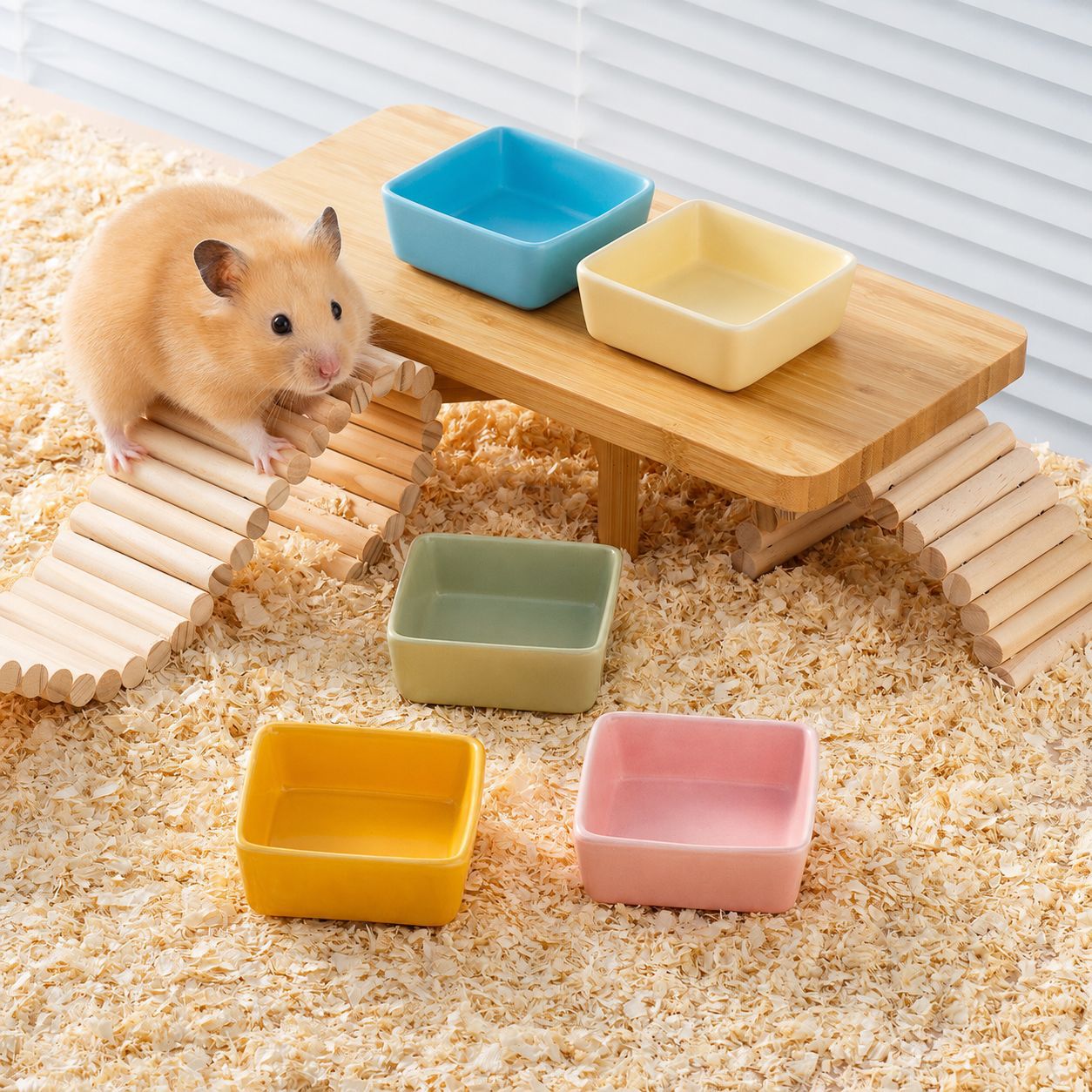 Nuevo tazón de cerámica transfronterizo para hámster, tazón pequeño para comida de mascotas, tazón dorado para alimentar hámsteres, mini plato antiderrame. image 4