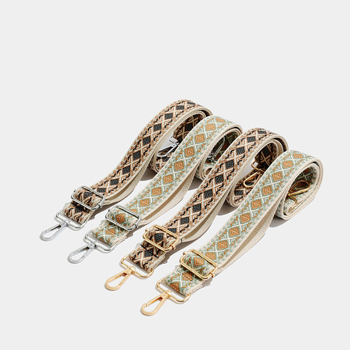 Minimalist Embroidered Geometric Pattern Shoulder Strap, Replaceable and Adjustable Bohemian Shoulder Strap, Multifunctional Travel Accessory