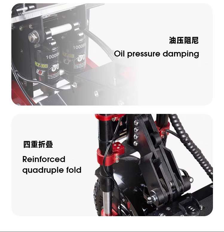 Retuol 14inch High-Power High-Speed Off-Road Dual-Drive Electric Scooter Foldableing Battery Scooter Dropshipping