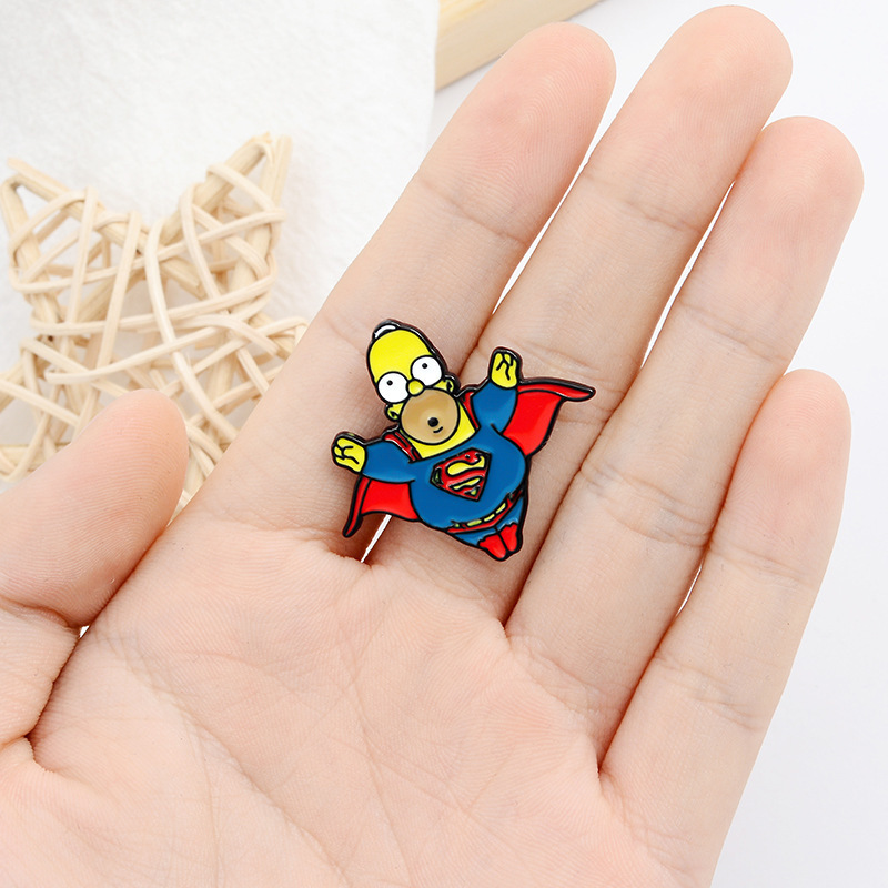 Cross-border European and American cartoon character metal badge sitcom happy family alloy brooch all-match accessories