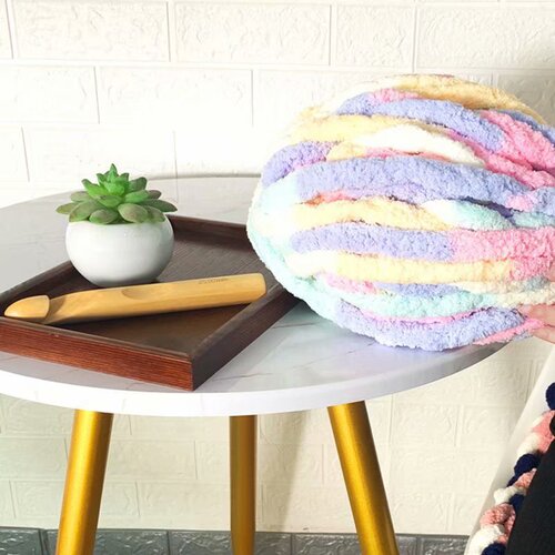 Thumb Thick Ice Stripe Yarn Ball Sausage Yarn Thick Snow Neel DIY Hand Knitting Blanket Cushion Pillow Pet Nest 