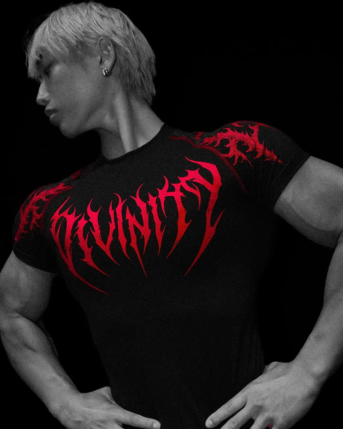 Breathedivinity Trendy Dark Style Men's T-shirt Sports, Fitness, Cycling, And Basketball, Exclusively For Cross-border 008_viptrois.com