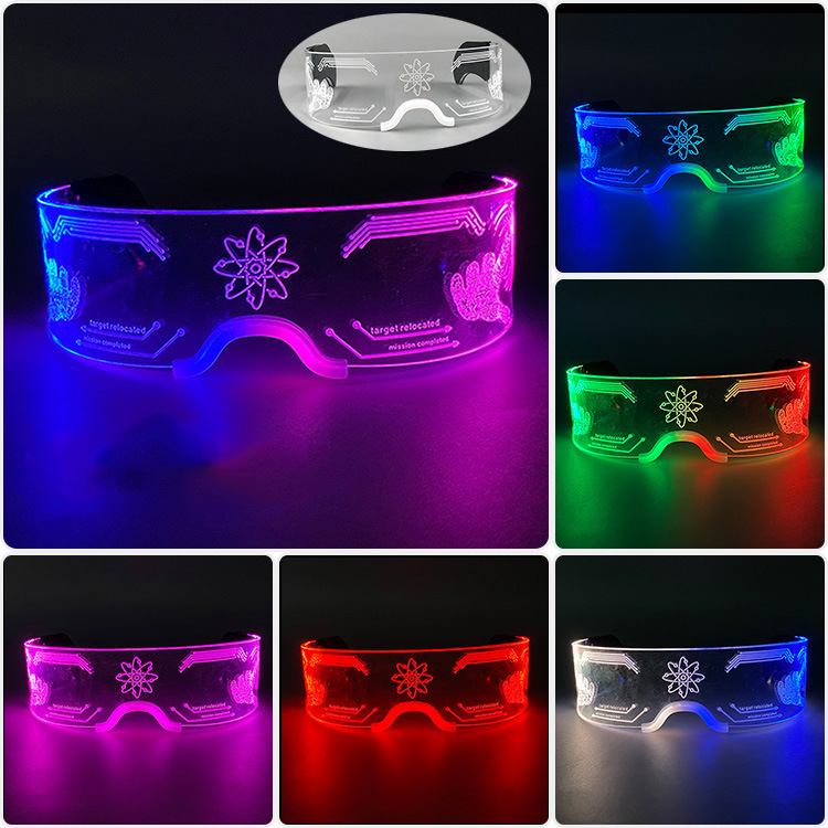 Tecnología LED máscara de mitad de cara colorido doble control modelado de moda fiesta Bungee LED props acrílicos