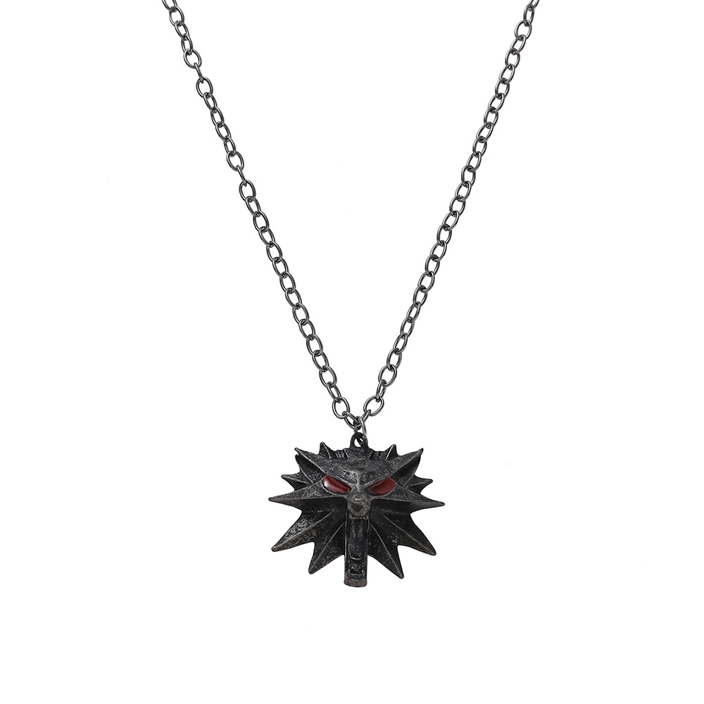 Witcher3 asistente 3 caza loco personalidad cabeza de Lobo los hombres aleación colgante collar europeo y americano juego accesorios periféricos