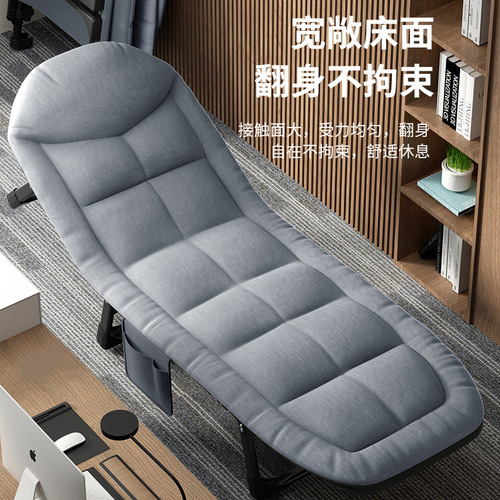 Folding bed, single bed, office recliner, nap bed, folding bed, companion bed, simple and portable, military-style