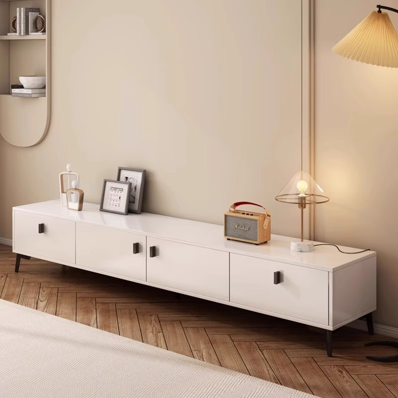 Gabinete de televisión moderno y simple tipo de casa pequeña 2024 nuevo tipo de sala de estar almacenamiento de almacenamiento en el suelo doméstico gabinete de televisión integrado