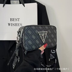 热销爆款跨境复古相机包女新款欧美复古印花休闲质感单肩斜挎包包