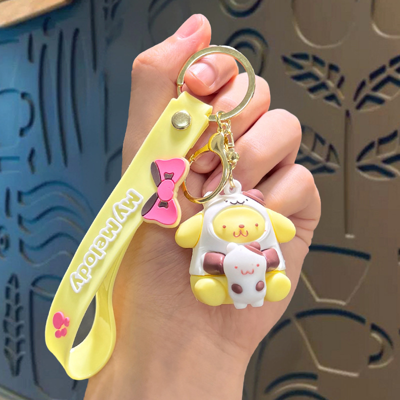 Llavero Creativo de Sanrio con Diseño de Perro de Orejas Grandes, Cinnamoroll, para Llaves de Coche, Bolso, Colgante, Adorno, Pequeño Obsequio