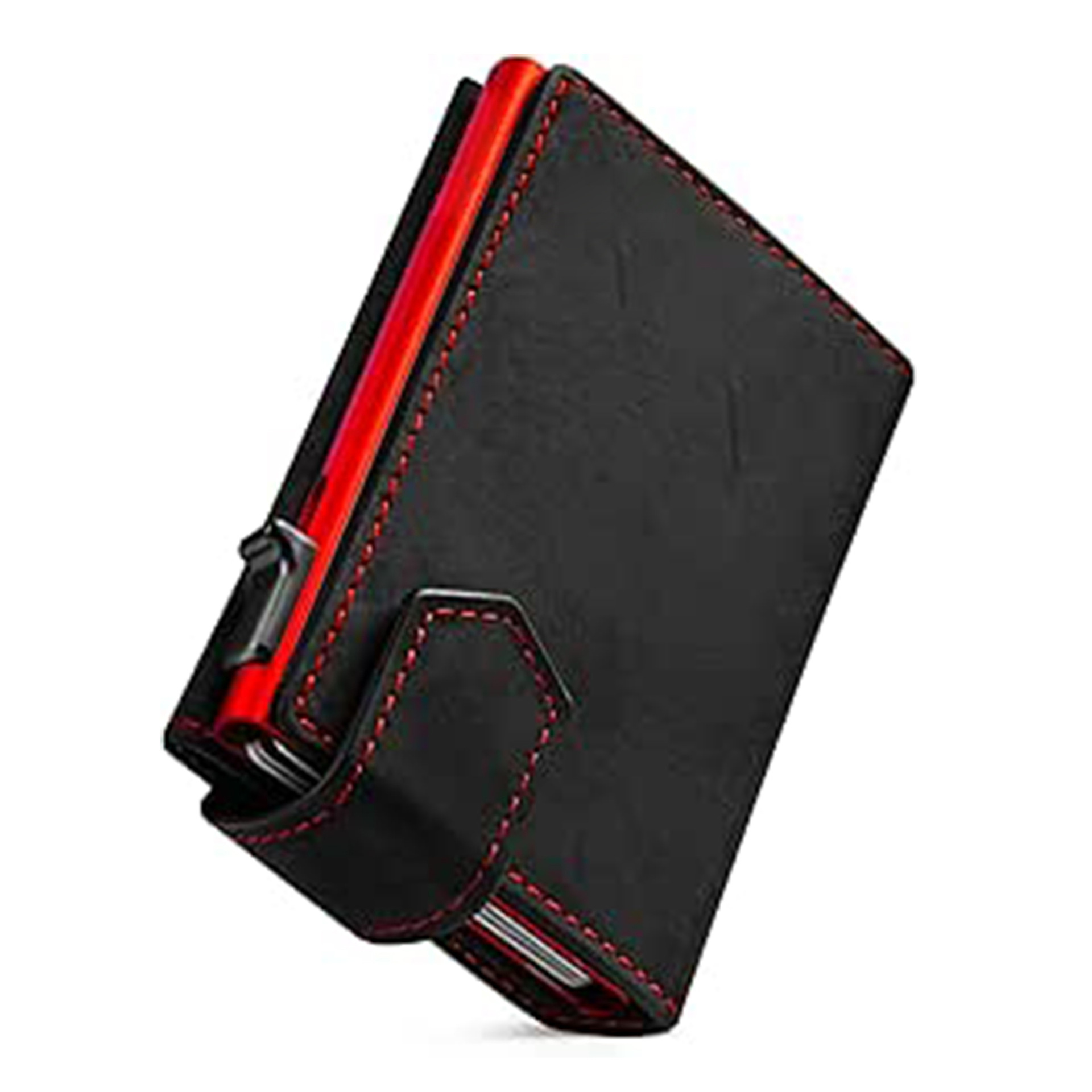 Amazon Personalidad creativa magnetismo bolsa de tarjetas metálicas RFID anti-damagnetismo multifunción cartera de cuero cartera para hombres