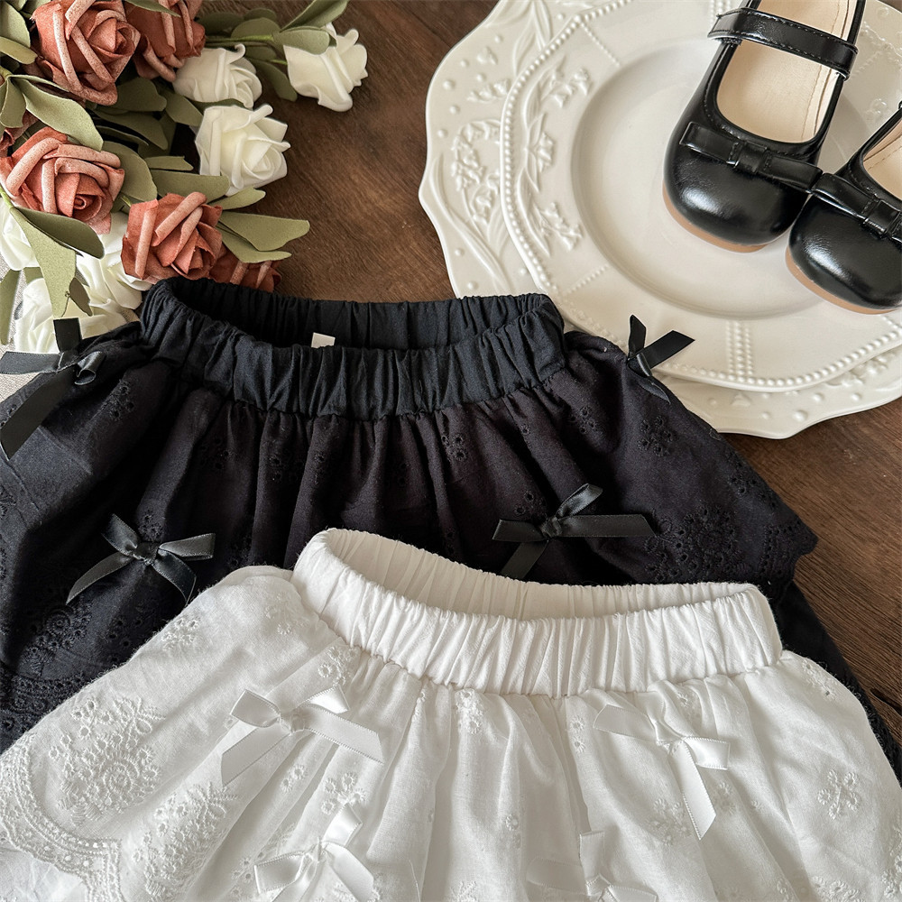 Falda de pastel de encaje blanco estilo ballet, falda esponjosa, media falda con lazo de verano para mujer, falda corta de princesa pequeña