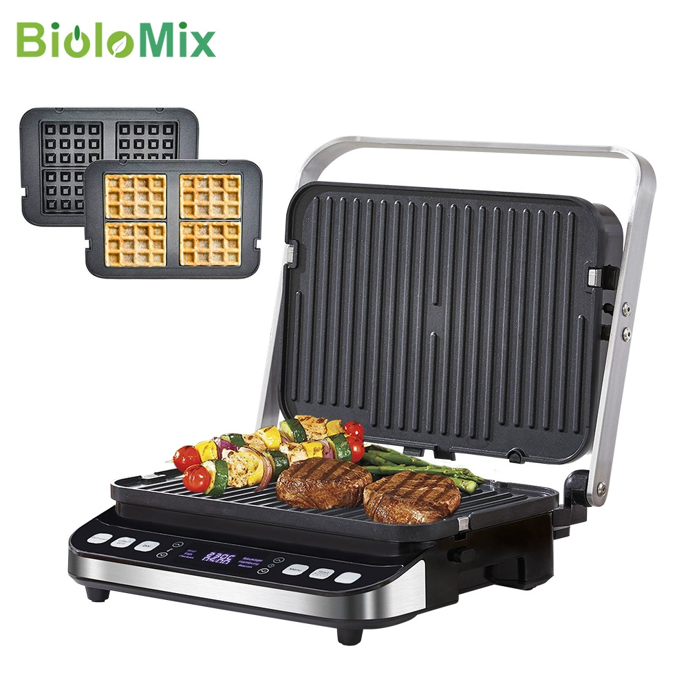 Контактный гриль (BioloMix) 2000Вт, двойные панели, варианты WAFFLE и гриль