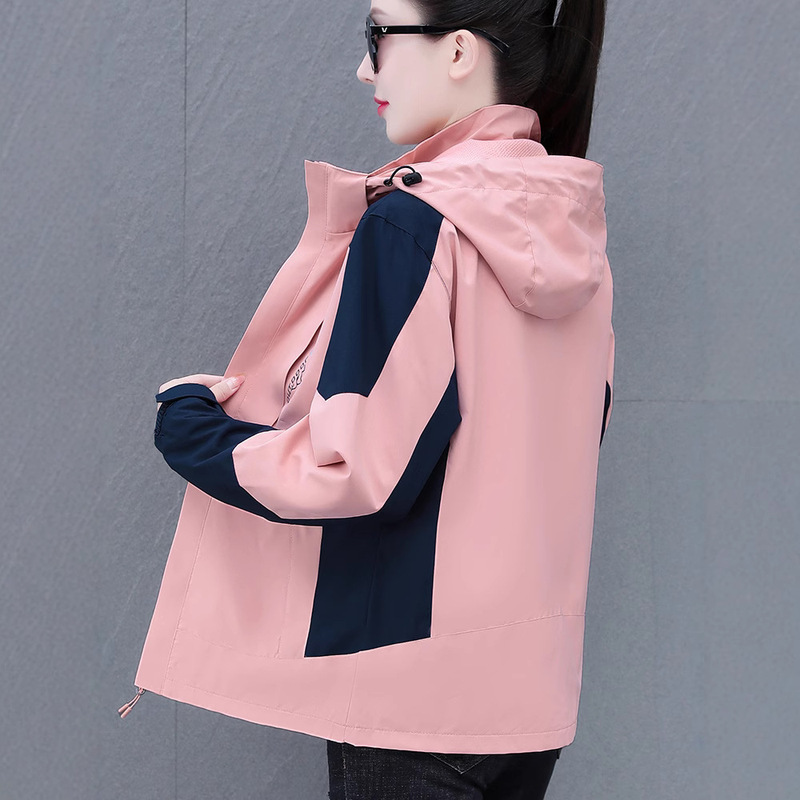 Women's Spring and Autumn Fleece Jacket, Loose Fit, Versatile, Printed Outerwear, Trendy Thin Fleece Cycling Jacket