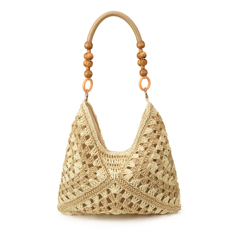 2026 New Summer Straw Woven Bag For Women, Hollow Out Shoulder Tote Bag For Beach Vacation, Woven Market Basket Bag - Thumbnail 5