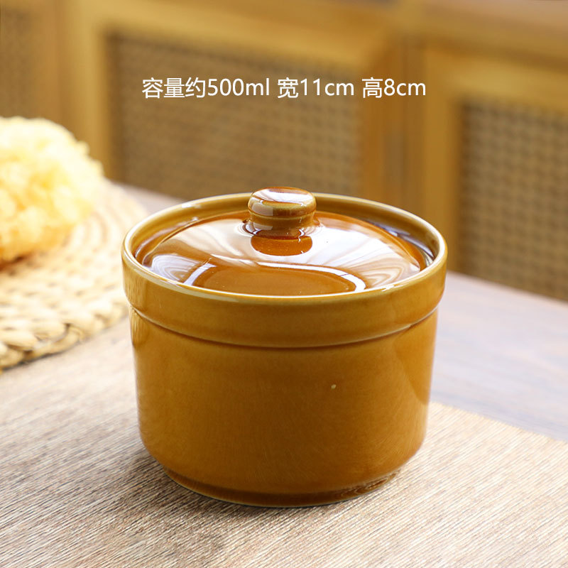 Taza de estofado de olla de barro guisada recta en agua, olla de estofado de una persona, olla de sopa con tapa, shaxian snack, nido de pájaro, olla de sopa hirviendo de cerámica