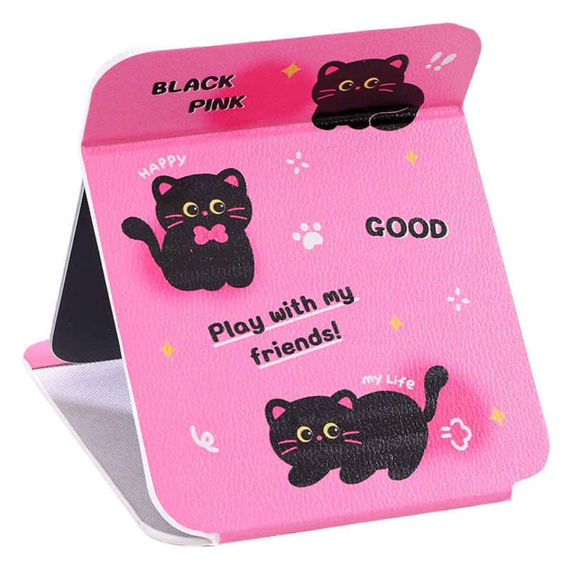 Pu plegable espejo de maquillaje completo escritorio lindo chica corazón portátil gran espejo dormitorio vestidor espejo al por mayor