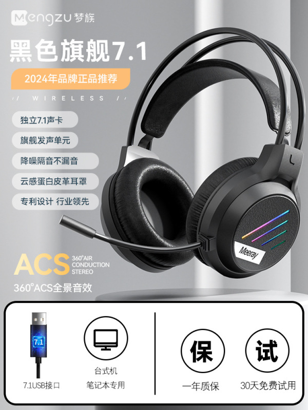 M1 コンピュータヘッドセットヘッドマウント有線 e スポーツゲームヘッドセット USB デスクトップノートブックマイク付き女性|undefined