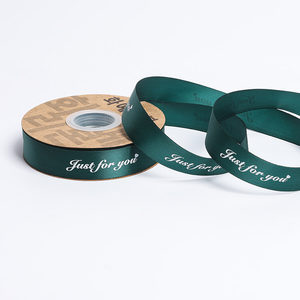 1cm de poliéster personalizado cinta de color sólido flor de regalo de embalaje cinta de impresión de logotipo cinta de impresión