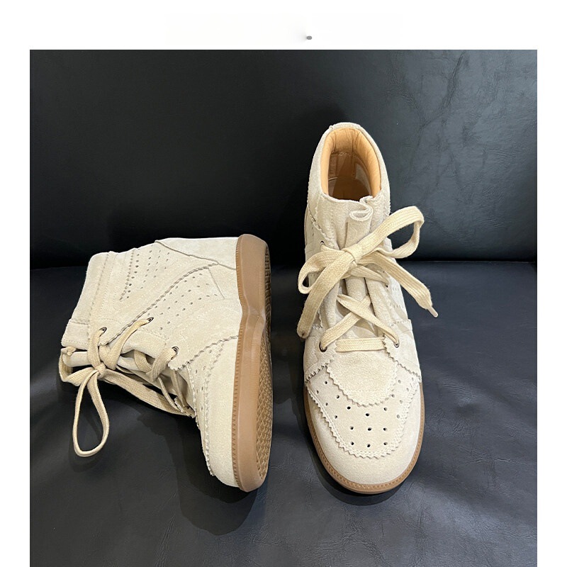 Flat-Soled Lace-Up High-Top Shoes with Hidden Height Increase, 2026 Spring and Autumn New Retro Style Fashionable Versatile Martin Boots for Women with High Heels Flat-Soled Lace-Up High-Top Shoes with Hidden Height Increase, 2026 Spring and Autumn New Retro Style Fashionable Versatile Martin Boots for Women with High Heels