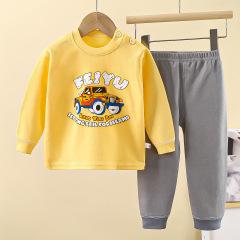 子供用下着セット 綿100% 秋服 秋パンツ 赤ちゃん 幼児 純綿 保温 男の子 女の子 長袖パジャマ 漫画柄