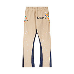 Orden exterior galería Departamento pintado a mano Splash-tinta costura cordón retro High Street casual sweatpants ligeramente estirar pantalones largos para hombres