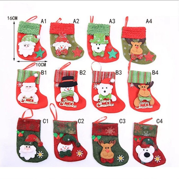 Colgante del árbol de Navidad calcetines bolsas de regalo de Navidad bolsas de Navidad decoraciones de Navidad calcetines bolsas de dulces