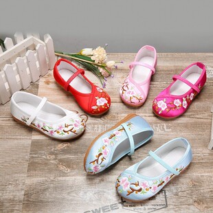 Girls' Hanfu embroidered shoes factory retro Chinese style hanfu shoes Han element student performance cloth shoes daily ancient costume shoes