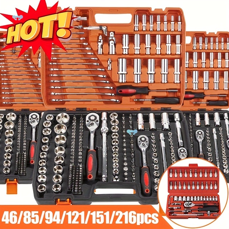 46/85/151/216pcs Manual Kit Includes Metric Ratchet Sleeve