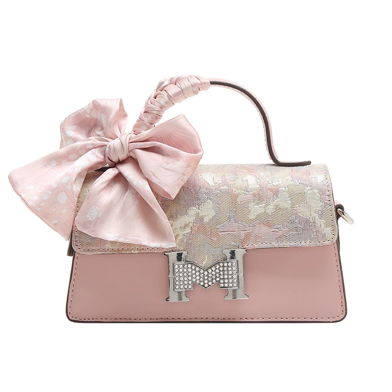 Fuchsia bag, high-quality style, with embroidery