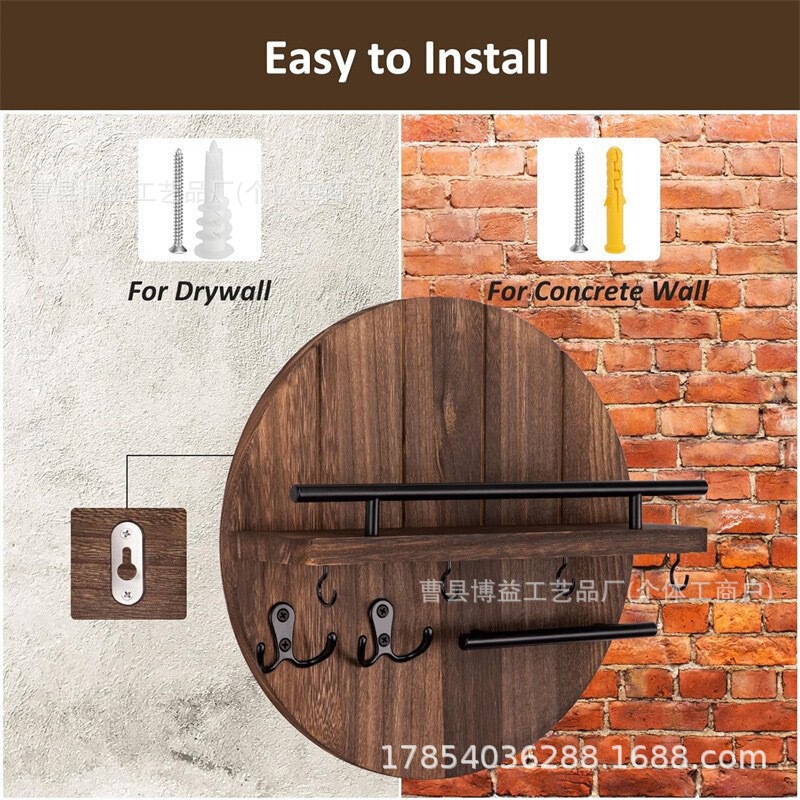 Round Wooden Key Rack Entrance Corridor Wall Hanging Bracket Office Door Envelope Mail Organizer Round Wooden Key Rack Entrance Corridor Wall Hanging Bracket Office Door Envelope Mail Organizer