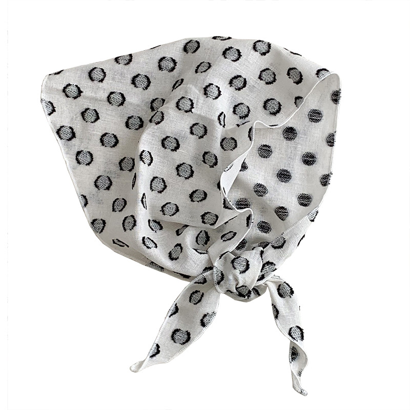 Bufanda de seda de lunares grandes, pañuelo en la cabeza, nuevo temperamento fresco, bufanda triangular multifuncional versátil, bufanda, bufanda femenina, cintura, cortina de pedos