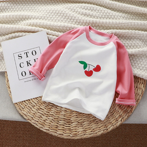 Children's base shirt long sleeve warm autumn winter new men and women children's velvet shoulder top baby single piece top children's clothing