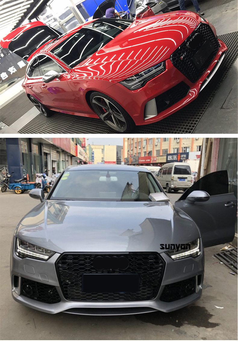 09-24 A7 modified RS7 large surround upgrade S7 front and rear bumper side skirt tail lip tremella for Audi A7 wholesale
