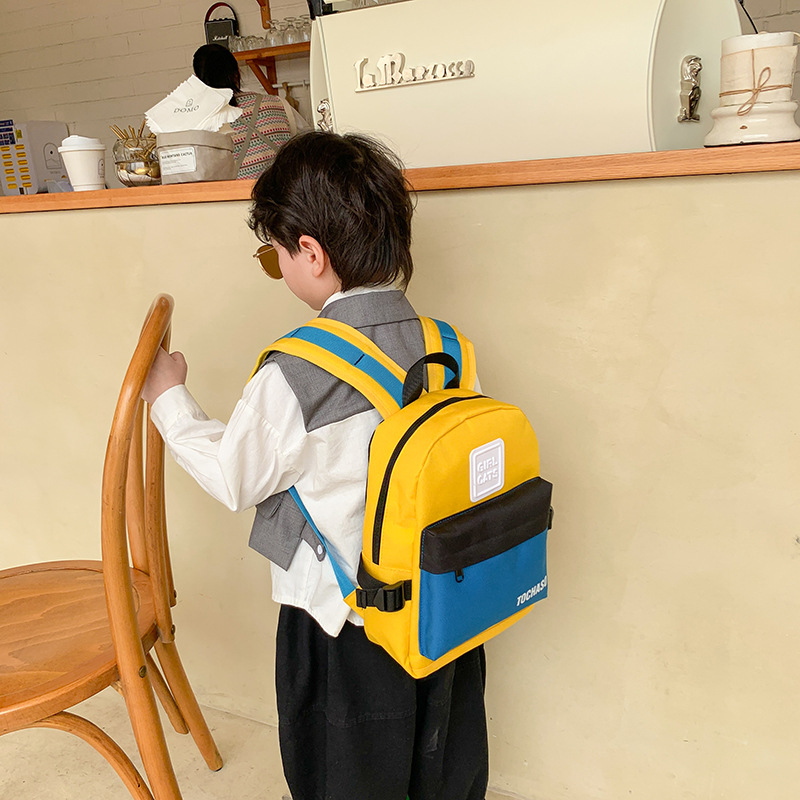 Kindergarten schoolbag 2022 nueva Corea del Sur de la moda de contraste de color casual niño mochila chica estudiante mini mochila