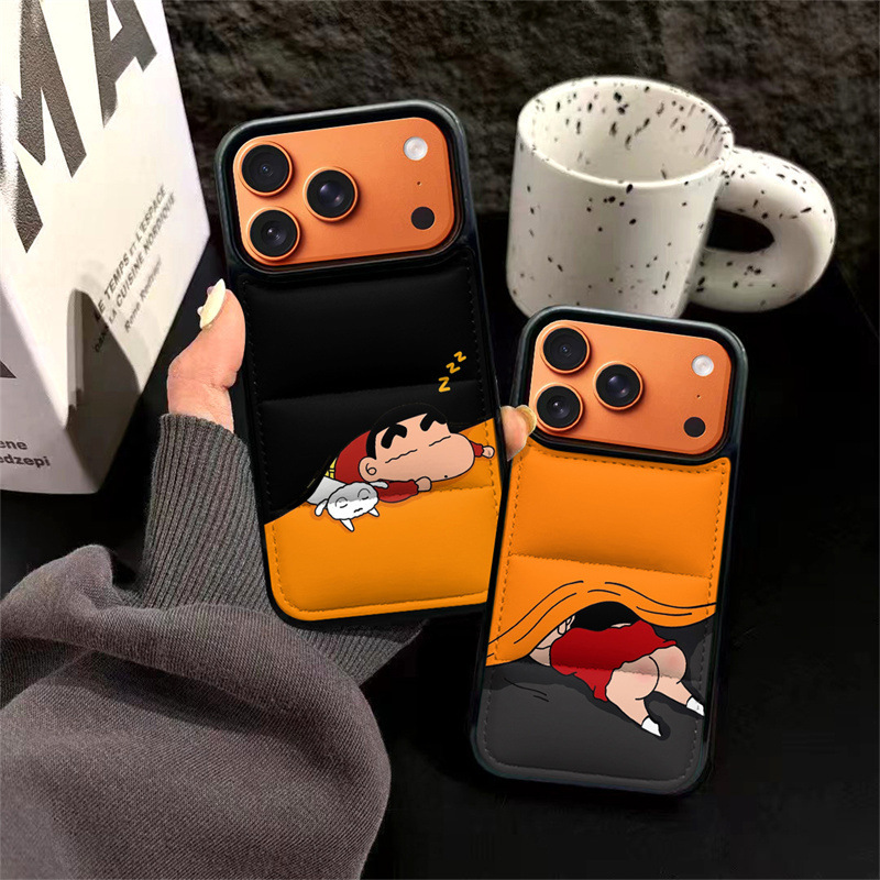 Down Jacket Cartoon Shin-Chan Iphone14/13 Suitable for 11 Apple 18/17/16/15Promax Mobile Phone Case Cover