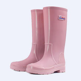 Factory wholesale 2025 new women's labor protection rain boots solid color labor protection 34cm rain boots water shoes