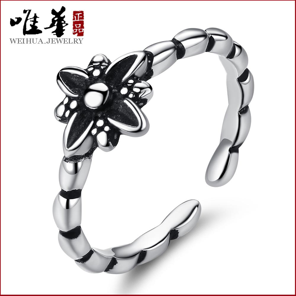 Thai silver ring Women's antique silver finger ring men's retro ring gift men's and Women's Day gift manufacturers wholesale