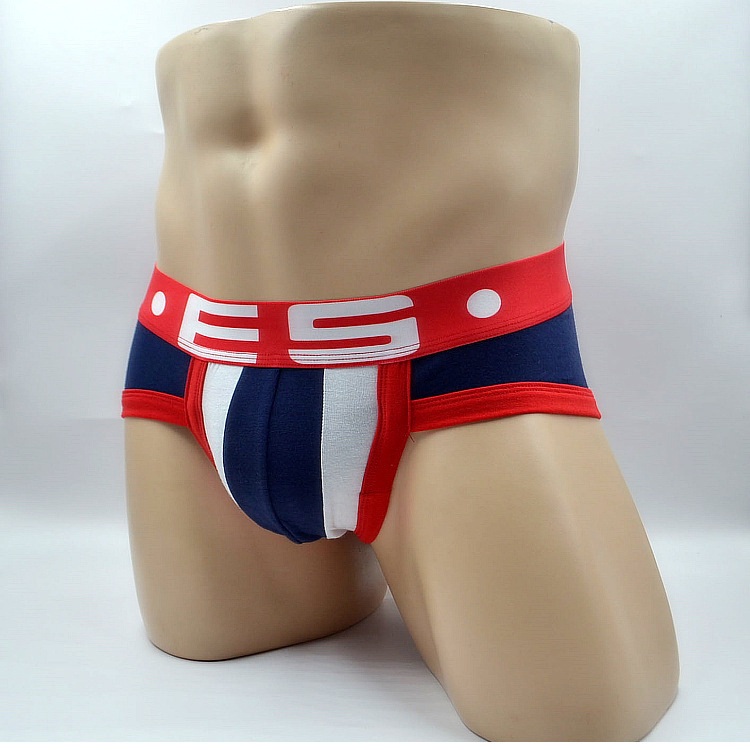 Fashion Youth Men's Underwear Sexy Big T-shaped Three-dimensional U-convex Color-matching Pure Cotton Breathable Briefs Trendy Men's Underwear